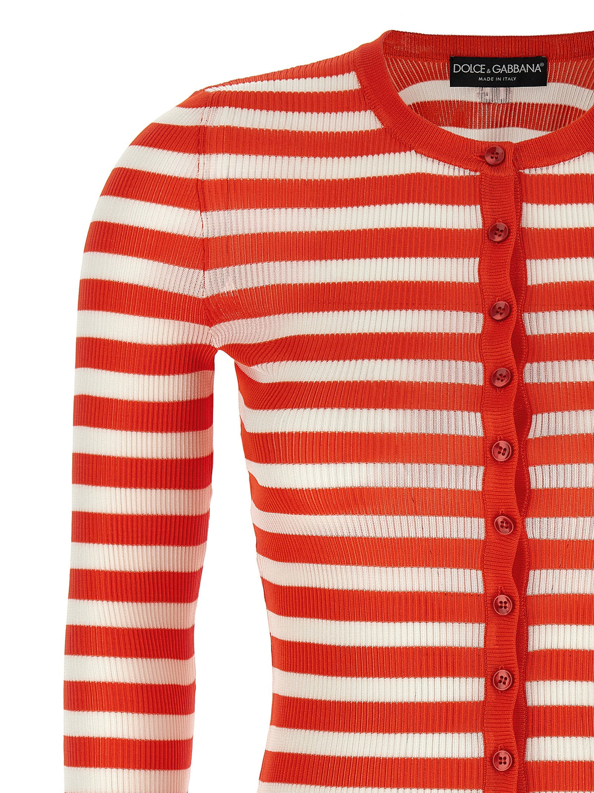 Dolce & Gabbana Cardigan de Viscosa Elástica Naranja