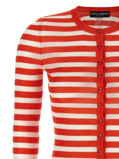 Dolce & Gabbana Cardigan de Viscosa Elástica Naranja