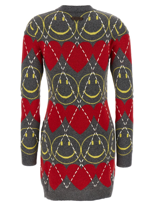 Minivestido corto de lana multicolor Moschino