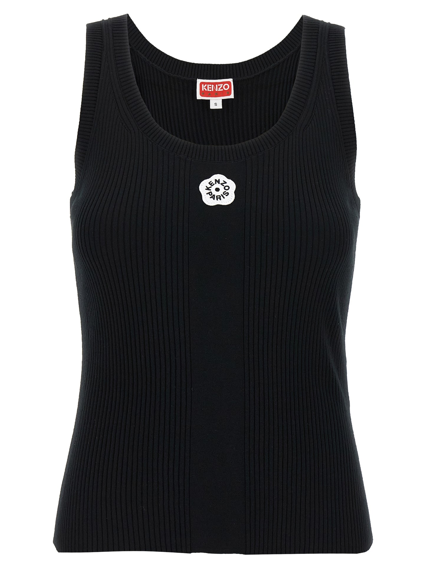 T-shirt sans manches noir en viscose Kenzo