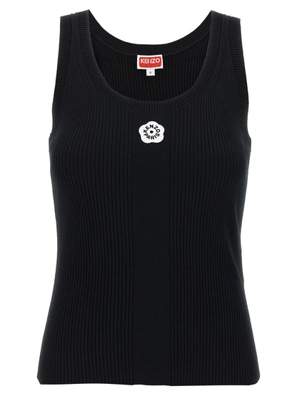 T-shirt sans manches noir en viscose Kenzo