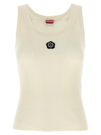 Kenzo Camiseta Sin Mangas Viscosa Blanca Colección Boke Flower 2.0