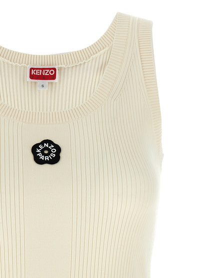 Kenzo Camiseta Sin Mangas Viscosa Blanca Colección Boke Flower 2.0