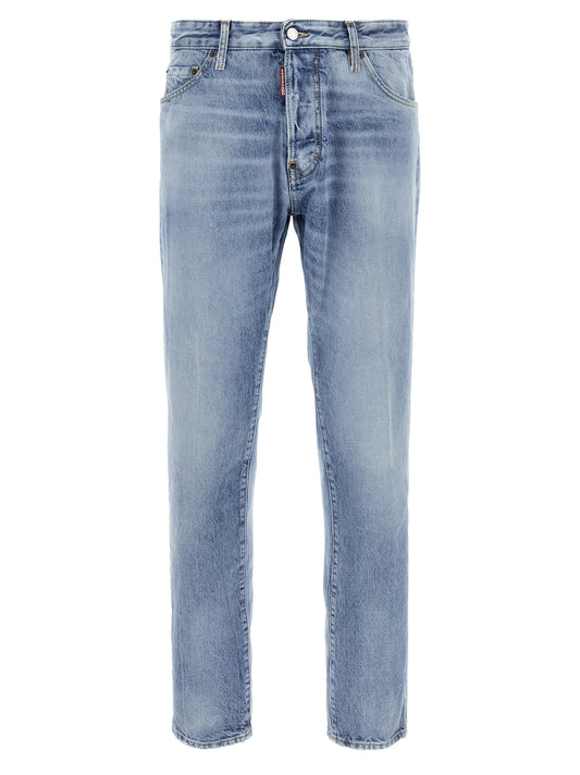 Jeans ajustados Dsquared² de algodón azul