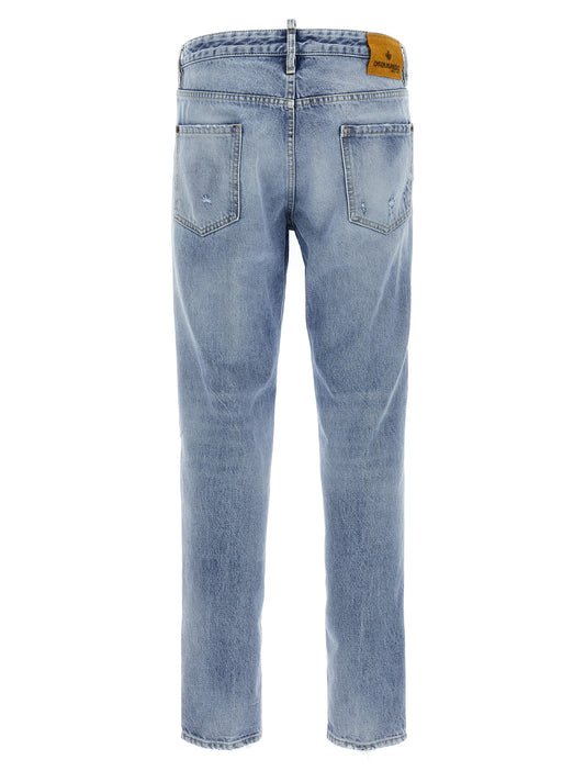 Jeans ajustados Dsquared² de algodón azul