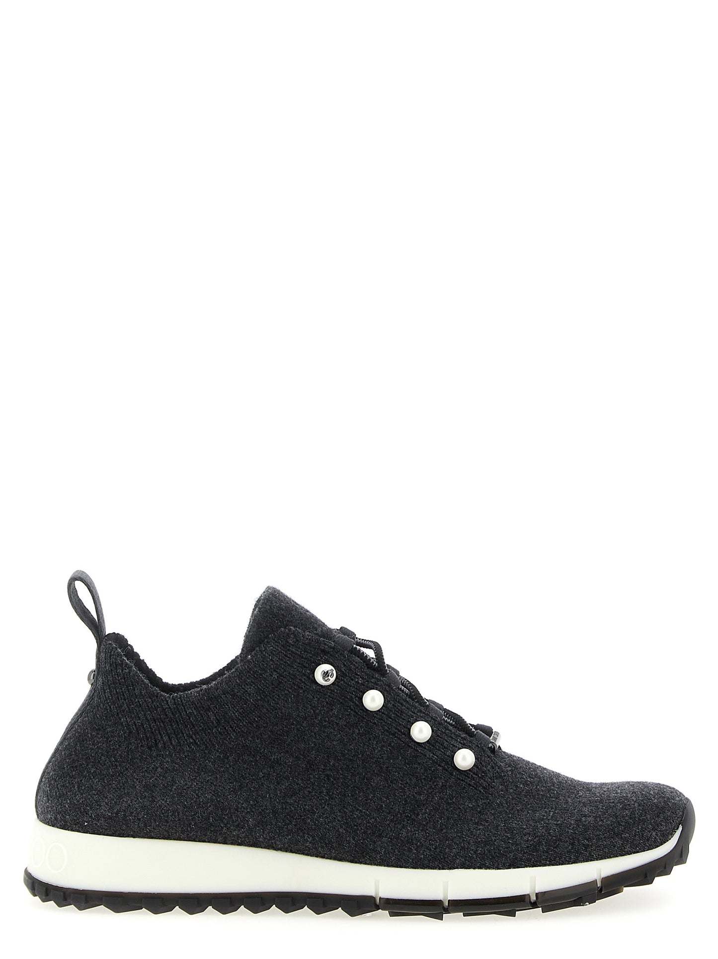 Jimmy Choo Baskets Veles en Tencel Noir - Coupe Basse