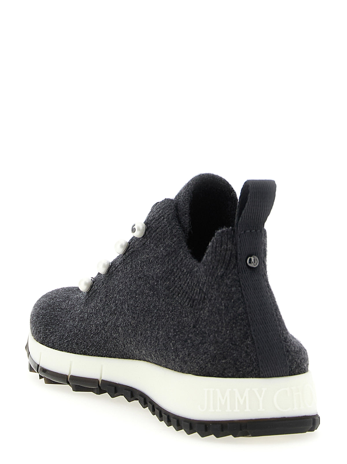 Jimmy Choo Baskets Veles en Tencel Noir - Coupe Basse