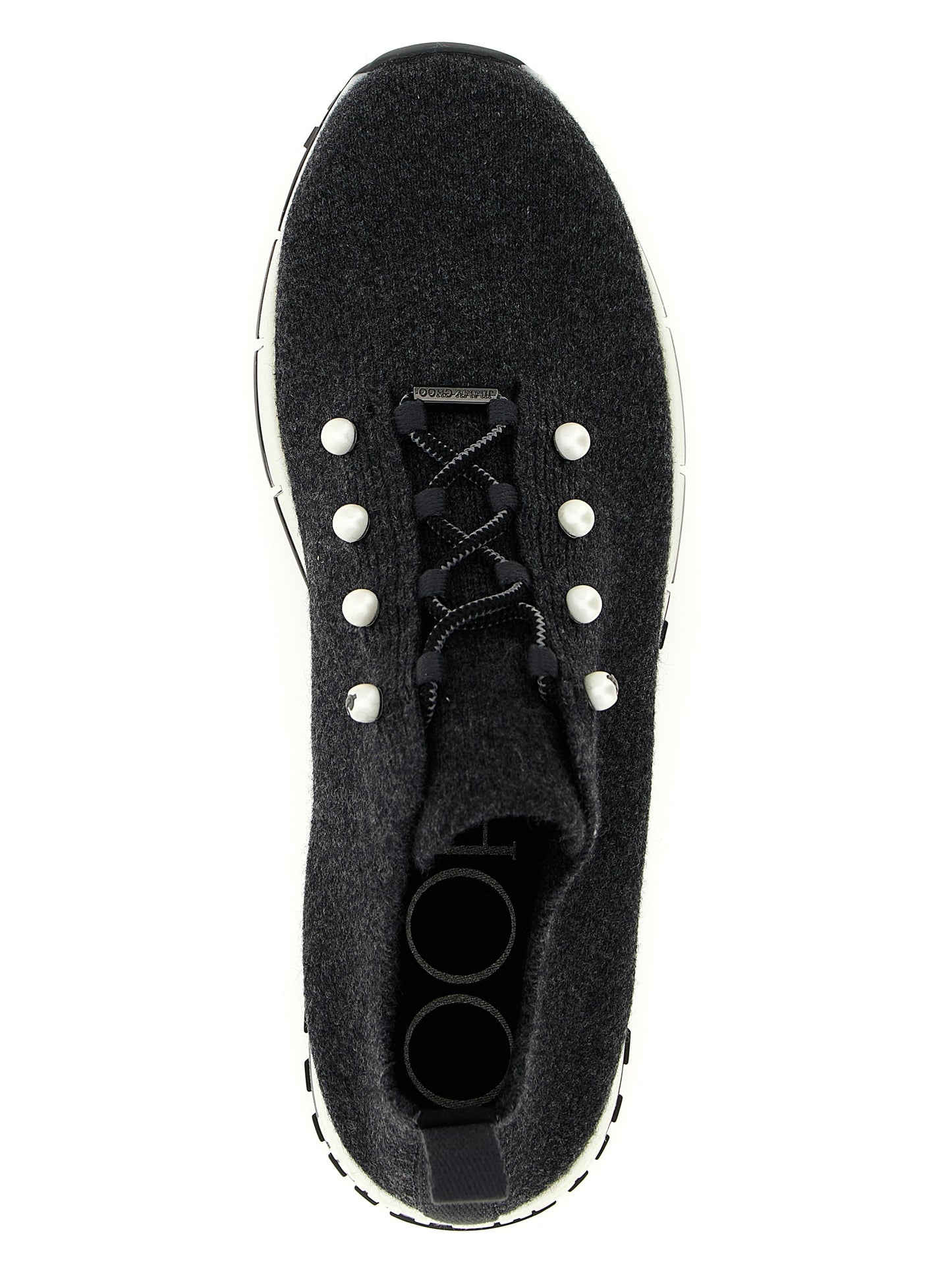 Jimmy Choo Baskets Veles en Tencel Noir - Coupe Basse