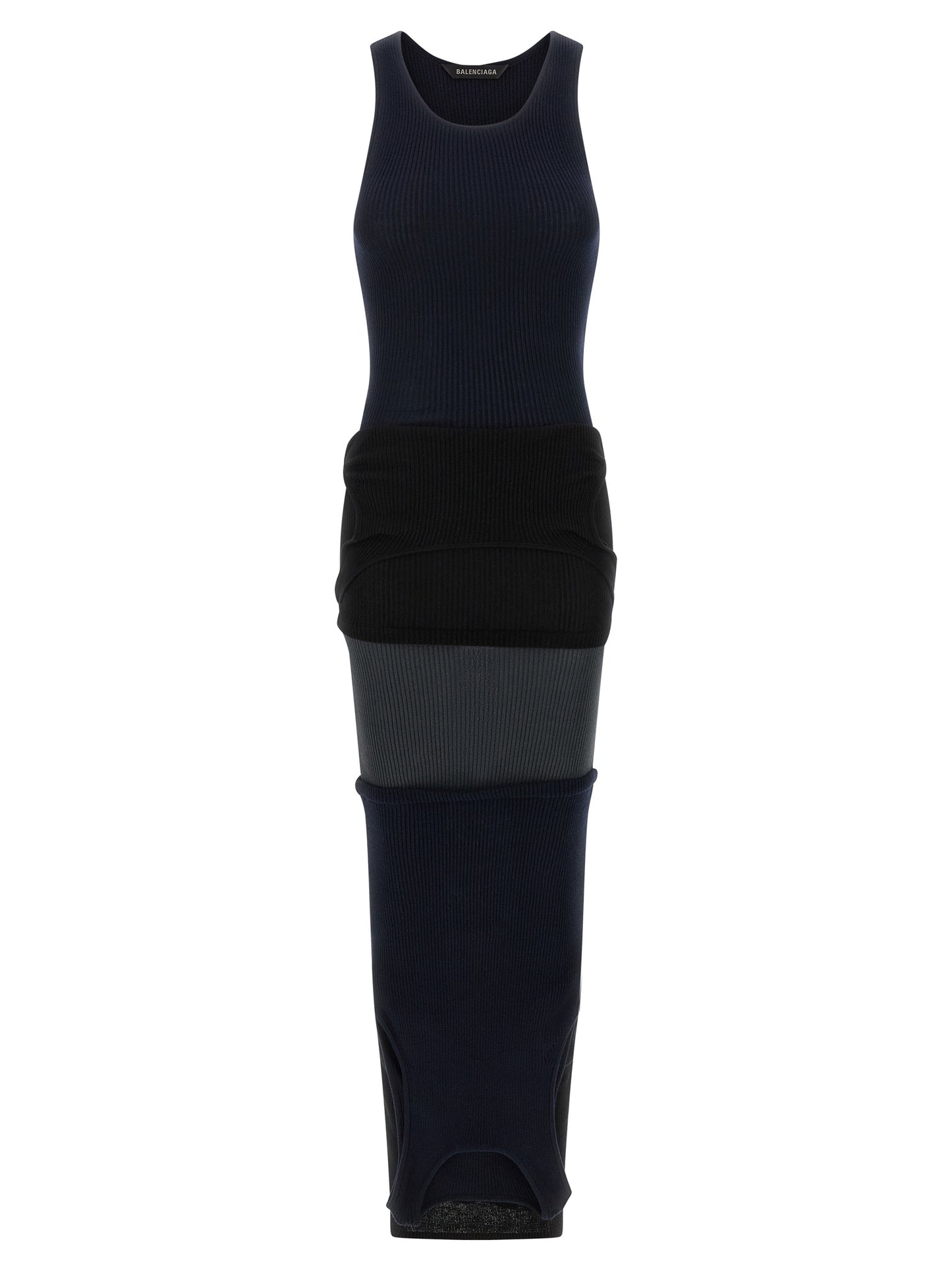 Robe longue en coton noir Balenciaga, modèle Upside Down