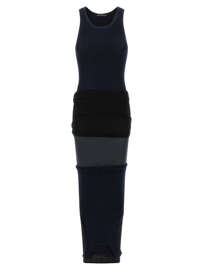 Robe longue en coton noir Balenciaga, modèle Upside Down