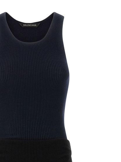 Robe longue en coton noir Balenciaga, modèle Upside Down