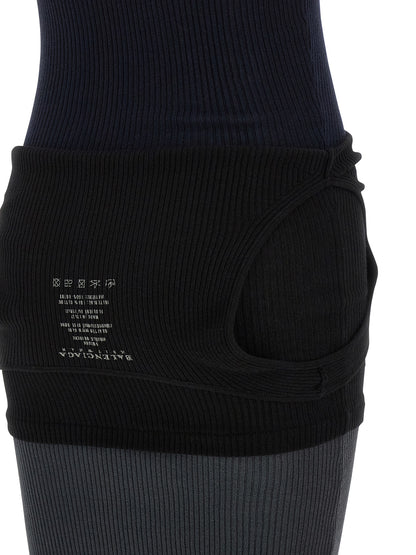 Robe longue en coton noir Balenciaga, modèle Upside Down