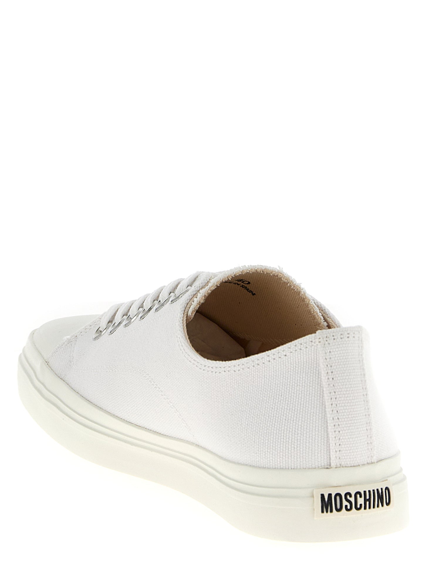 Zapatillas bajas de algodón blancas Moschino