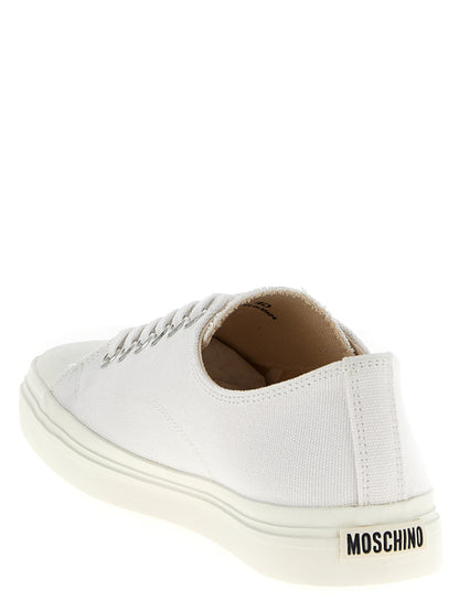 Zapatillas bajas de algodón blancas Moschino