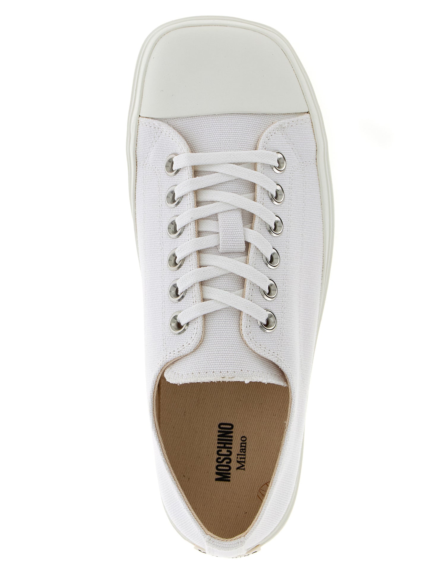 Zapatillas bajas de algodón blancas Moschino