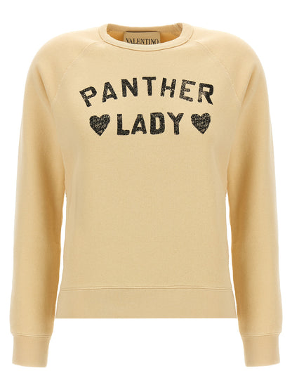Sweat-shirt en coton beige Valentino Garavani