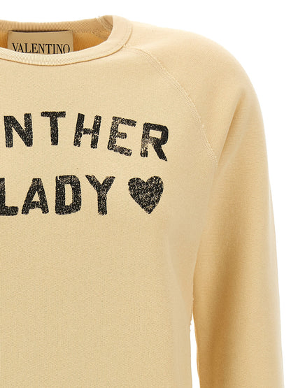 Sweat-shirt en coton beige Valentino Garavani