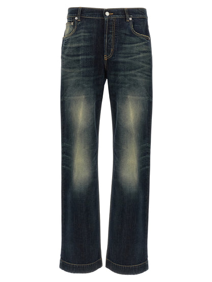 Vaqueros de algodón azul Alexander McQueen