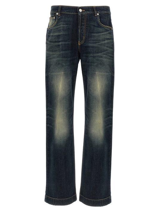 Vaqueros de algodón azul Alexander McQueen