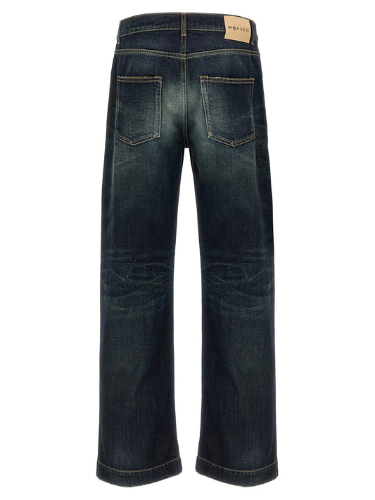 Vaqueros de algodón azul Alexander McQueen