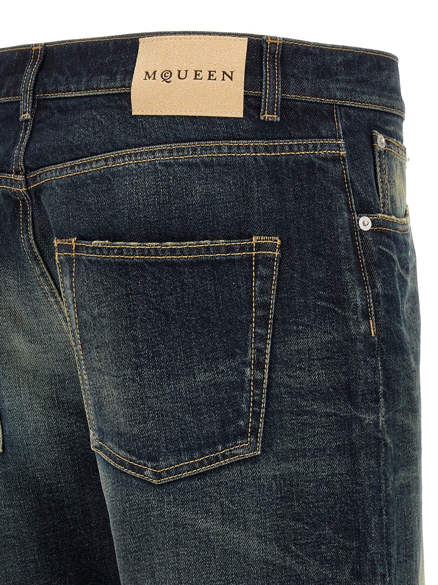 Vaqueros de algodón azul Alexander McQueen