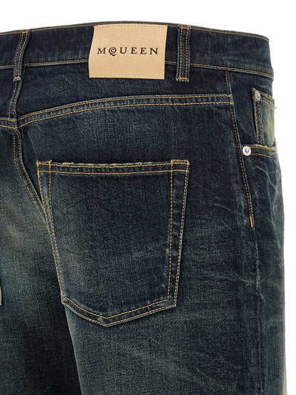 Vaqueros de algodón azul Alexander McQueen