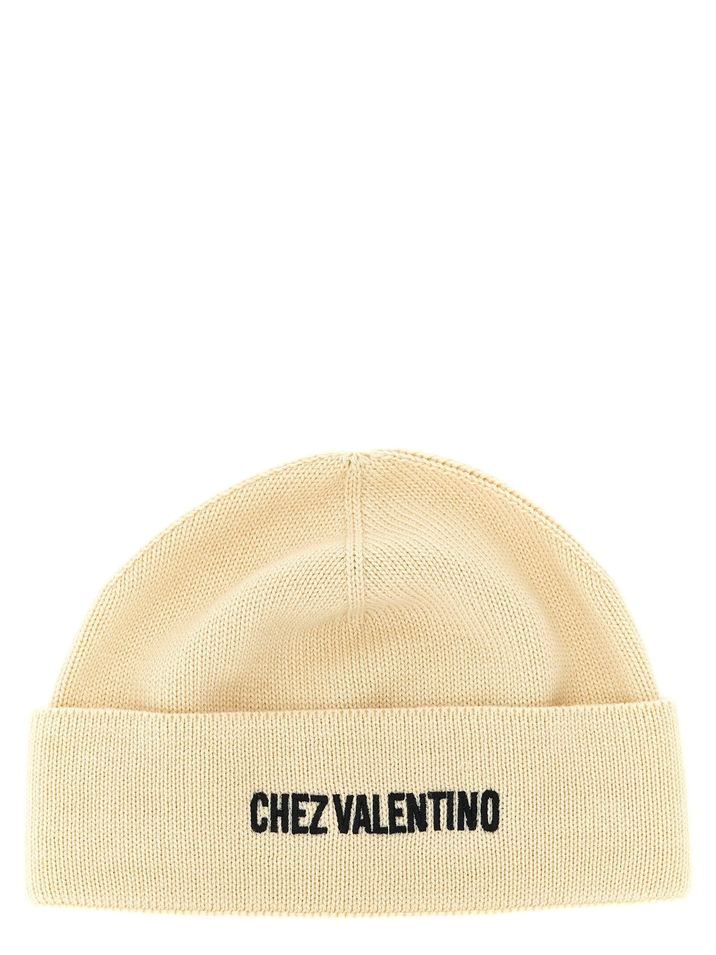 Gorro Valentino Garavani De Algodón En Color Beige
