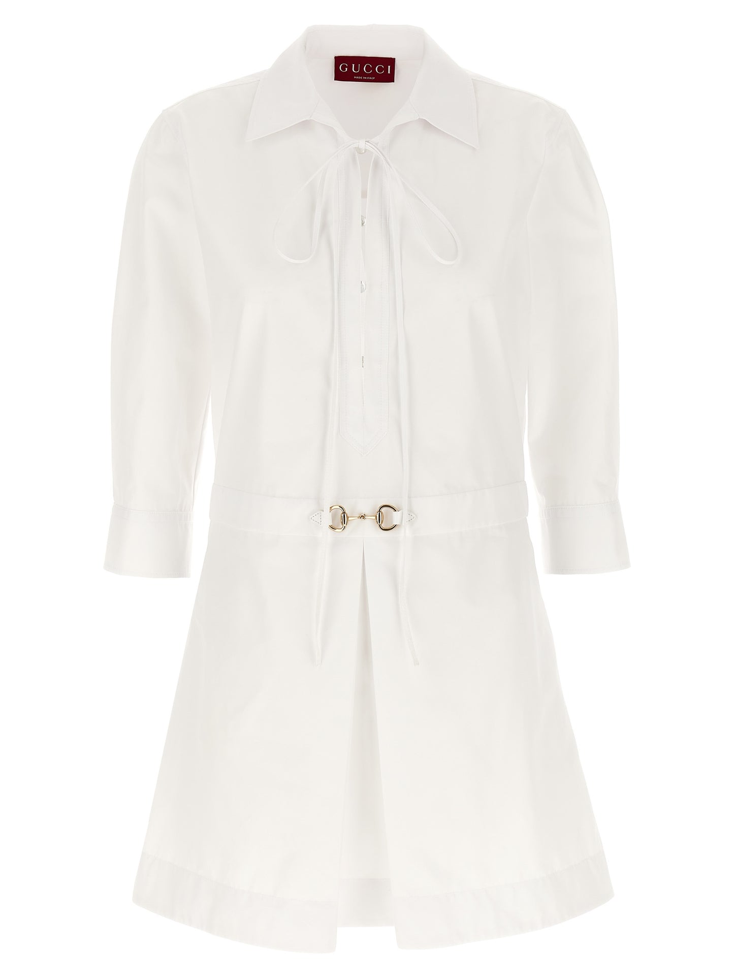 Vestido corto blanco de algodón Gucci