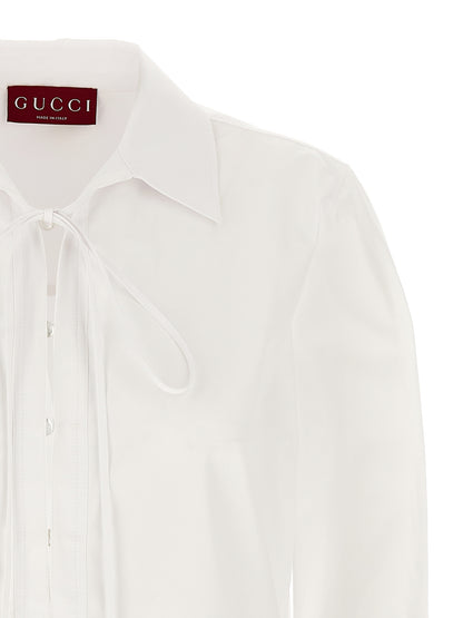 Vestido corto blanco de algodón Gucci