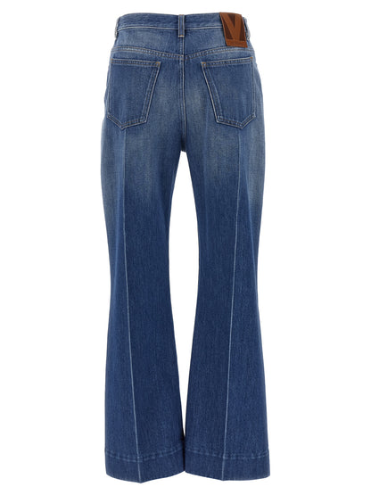 Jean évasé en coton bleu Valentino Garavani