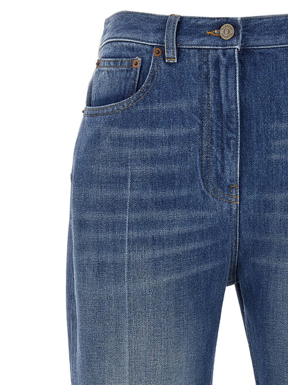 Jean évasé en coton bleu Valentino Garavani