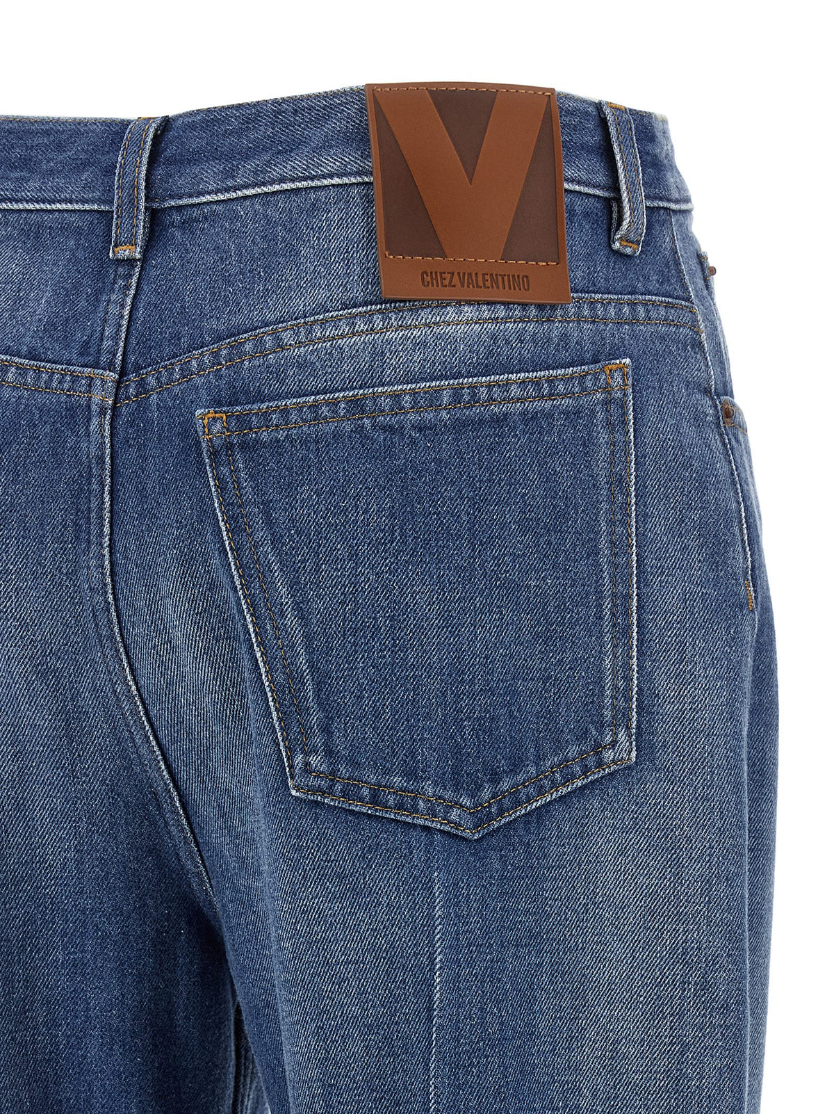 Jean évasé en coton bleu Valentino Garavani