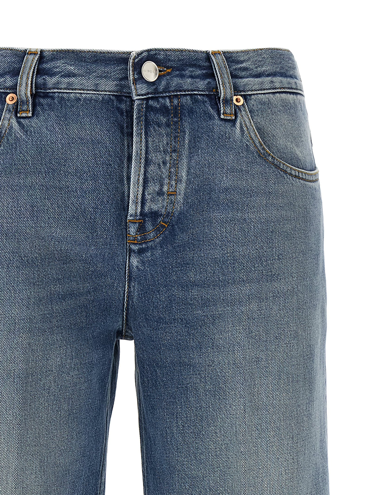 Jean droit Gucci en coton bleu