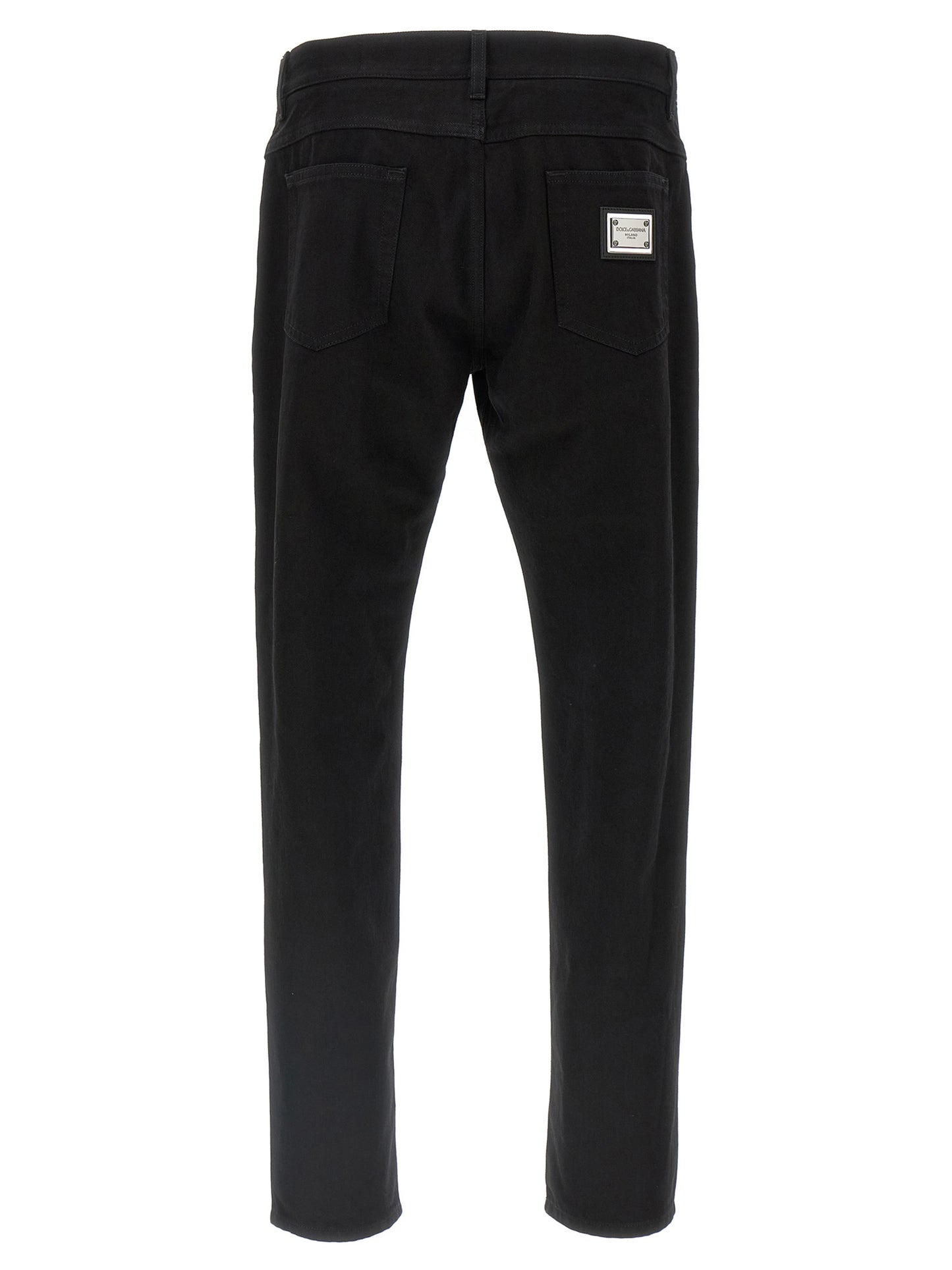Dolce & Gabbana Jean Droit En Coton Noir