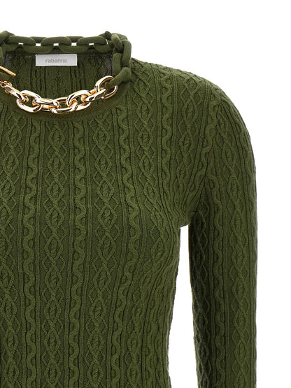 Cárdigan bicolor de lana Paco Rabanne