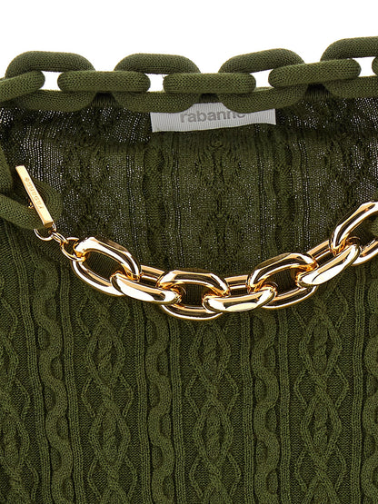 Cárdigan bicolor de lana Paco Rabanne
