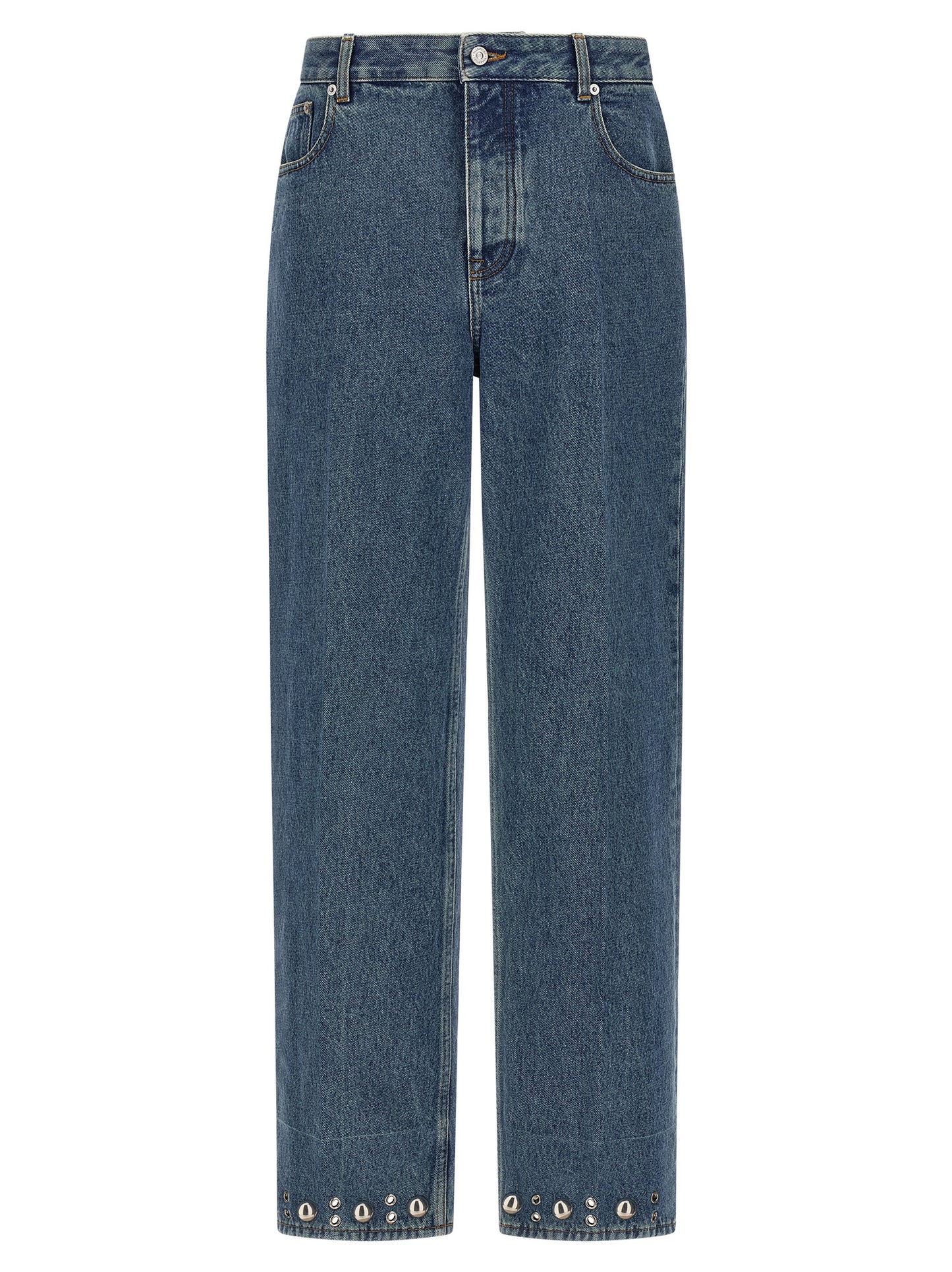 Jean droit Valentino Garavani en coton bleu