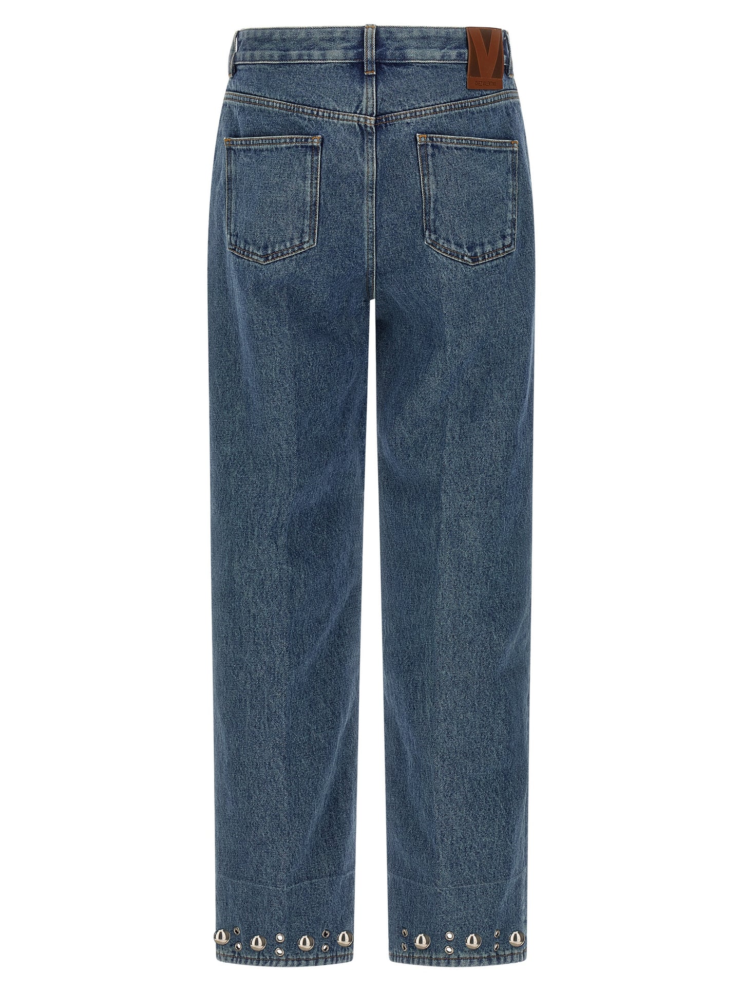 Jean droit Valentino Garavani en coton bleu