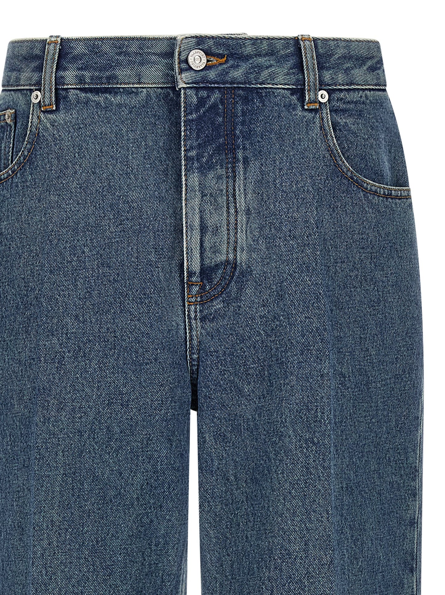 Jean droit Valentino Garavani en coton bleu