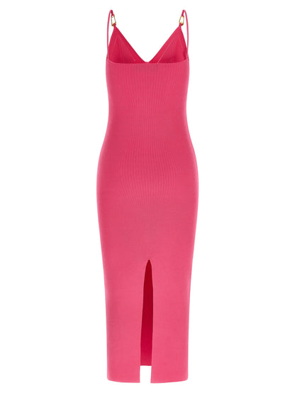 Vestido Midi De Visco Fucsia Versace Para Mujer Casual