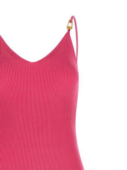 Vestido Midi De Visco Fucsia Versace Para Mujer Casual