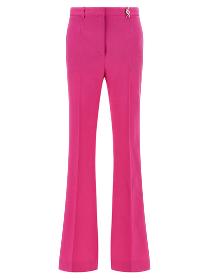 Pantalones acampanados Versace de lana virgen fucsia