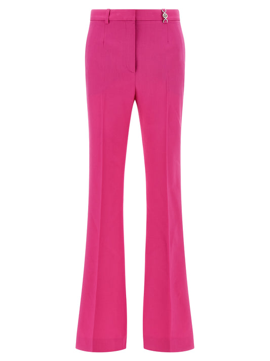 Pantalones acampanados Versace de lana virgen fucsia