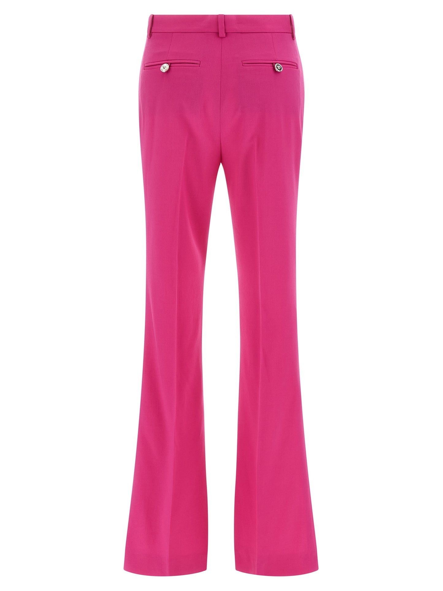 Pantalones acampanados Versace de lana virgen fucsia