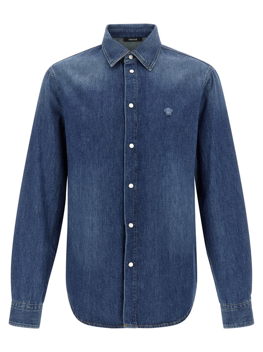 Blusa Versace de algodón azul