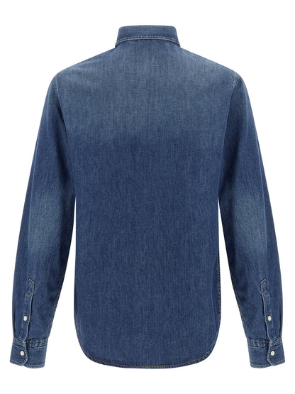 Blusa Versace de algodón azul