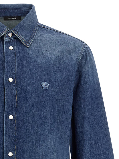 Blusa Versace de algodón azul