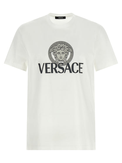 Camiseta de algodón bicolor Versace