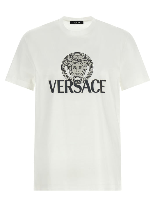 Camiseta de algodón bicolor Versace