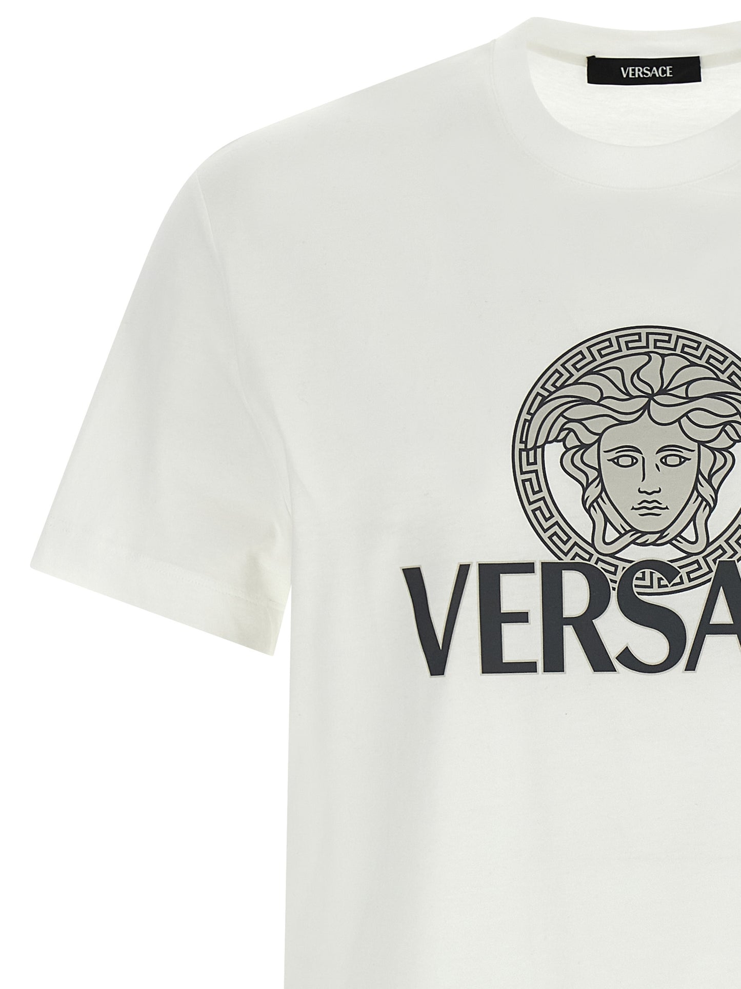 Camiseta de algodón bicolor Versace